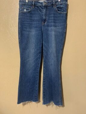 Flying Monkey size 30W Blue Flared Jeans with Raw Hem